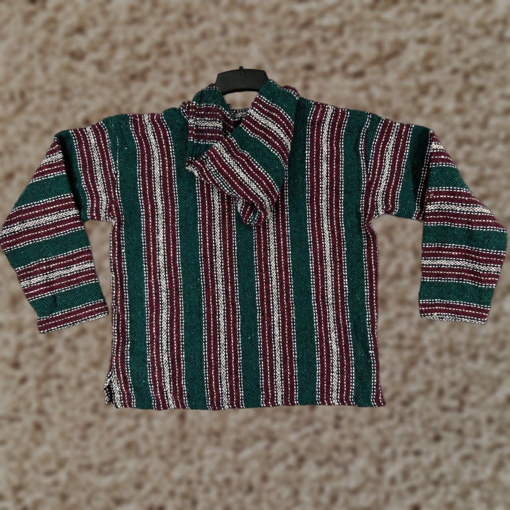 Vintage Franks Hoodie Mens Large Green Acrylic Blend Drug Rug Mexico Poncho Crew Neck Hooded Pockets Shirt Style All Seasons Vintage: No Size US L / EU 52-54 / 3 - 1 Thumbnail