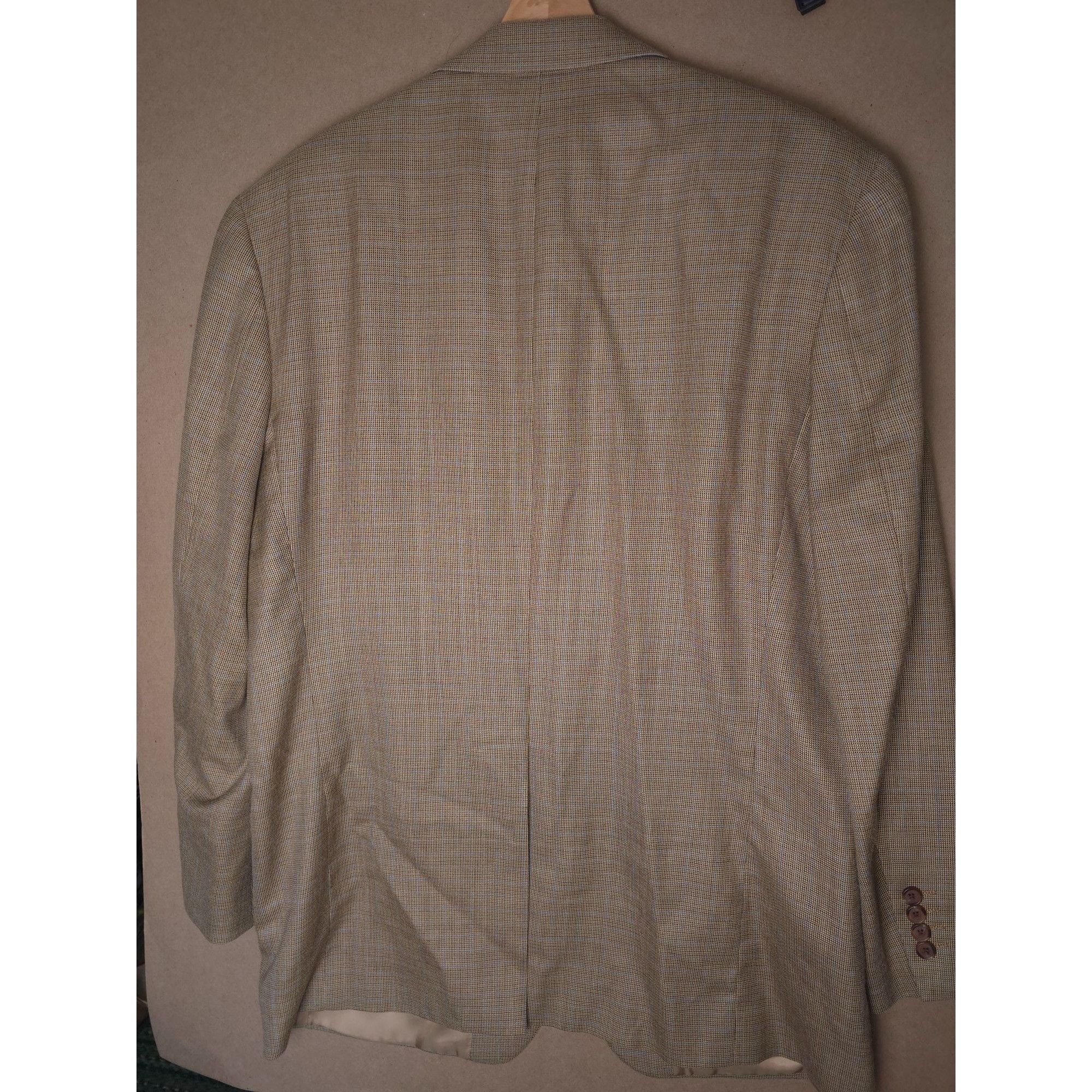 Ralph Lauren Ralph Lauren Mens wool Blazer 44R Silk lined Tan Herringbone Size 44R - 10 Thumbnail