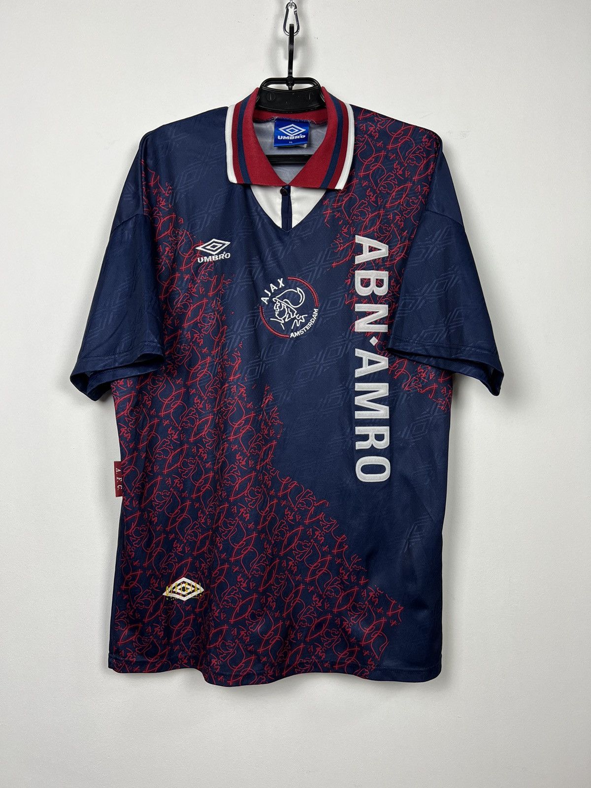 image of Umbro Ajax Amsterdam 1994-1995 Away Jersey Size XL in Blue, Men's