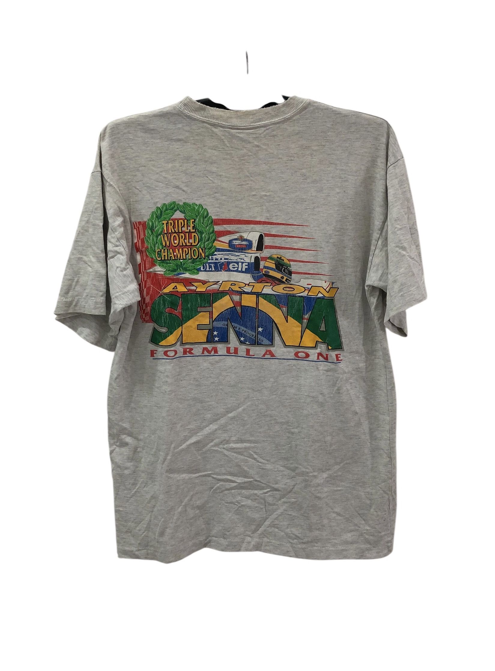 Formula 1 Vintage Ayrton Senna F1 Triple World Champion Tee 90s Size US M / EU 48-50 / 2 - 1 Thumbnail
