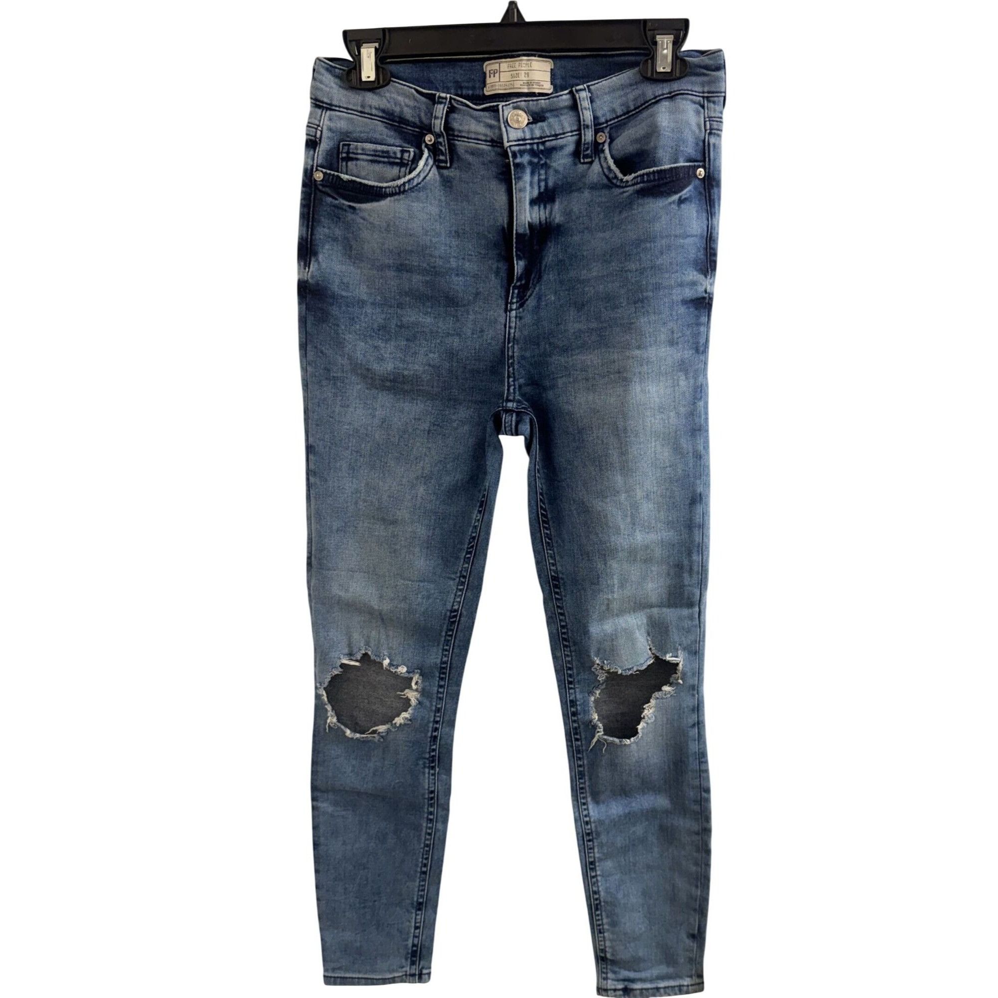 Free People Free Peoples Skinny Distressed Women's Jeans Size 29 Size 29" - 1 Thumbnail