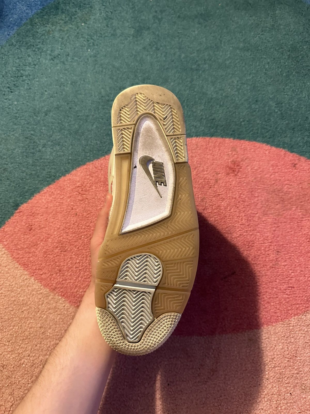 Jordan Brand × Off-White Off White x Air Jordan 4 Retro SP Sail Womens Size US 11.5 / EU 44-45 - 8 Thumbnail