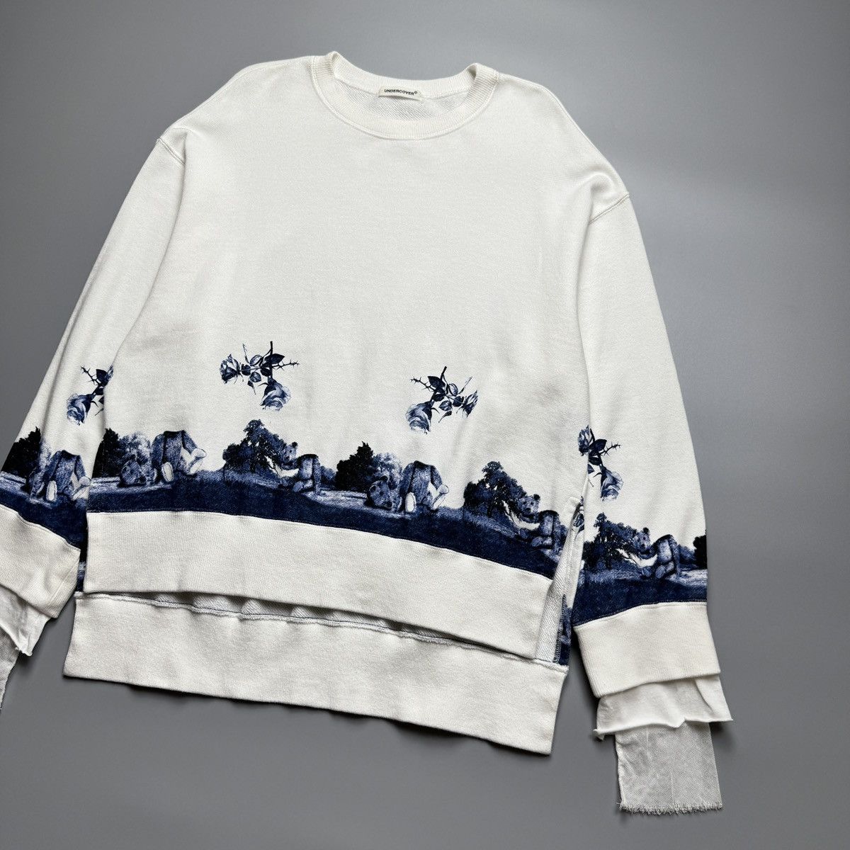 Undercover Undercover - AW/24 Graphic Print Layered Sweatshirt Size XS / US 0-2 / IT 36-38 - 4 Thumbnail