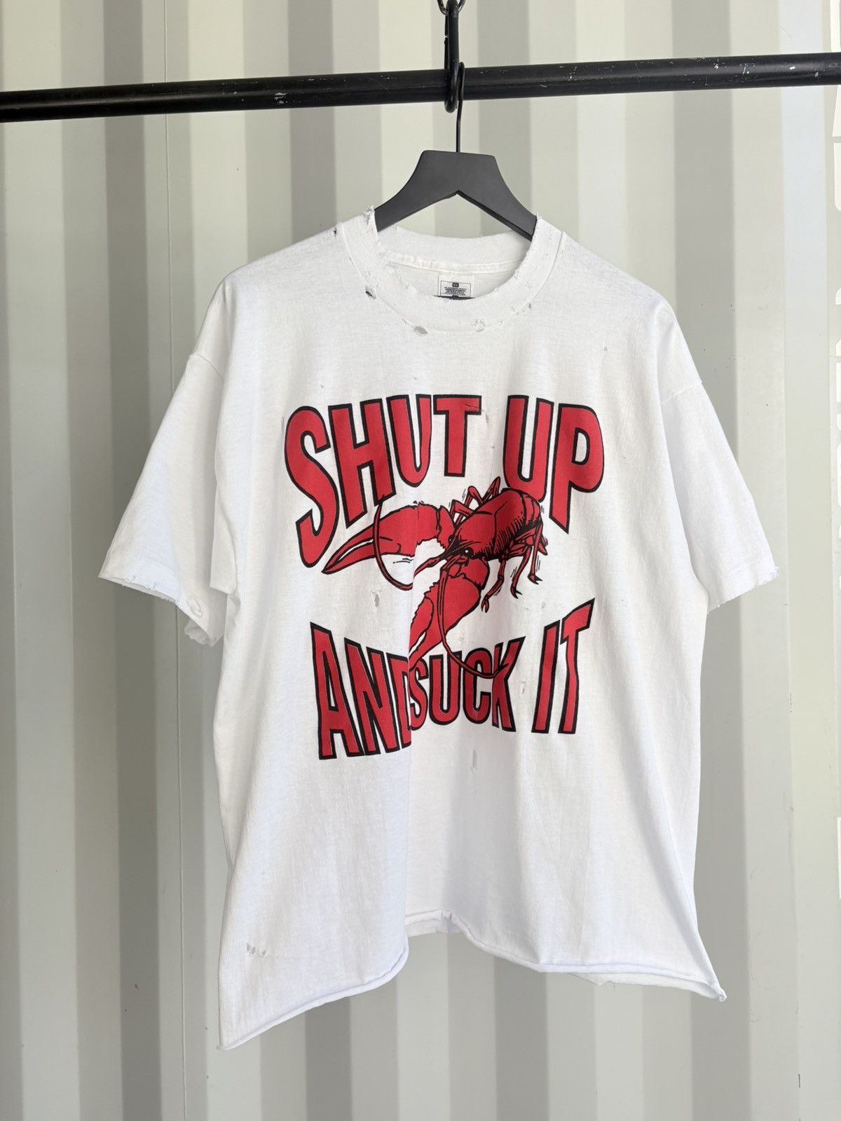 Vintage Vintage Shut Up Suck it Shirt Thrashed Faded Grunge Band Size US XL / EU 56 / 4 - 1 Thumbnail