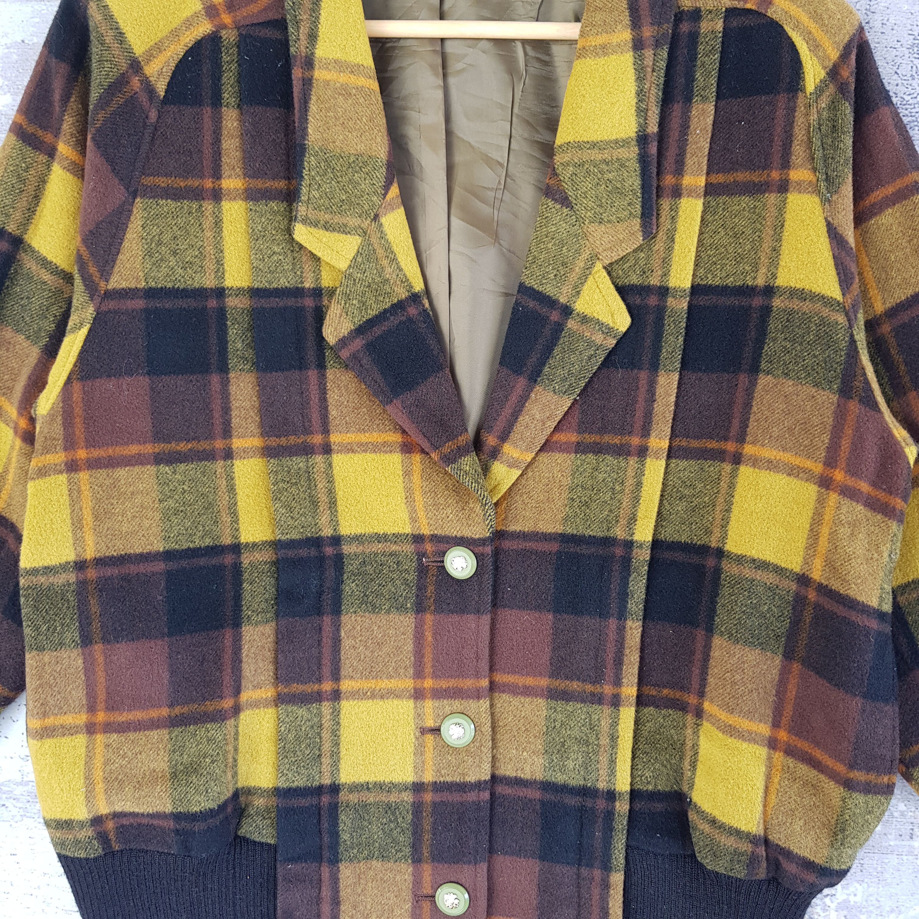 Japanese Brand Vintage 90s SanRoman Japanese Retro Plaid Tartan Coat Jacket Size M / US 6-8 / IT 42-44 - 3 Thumbnail