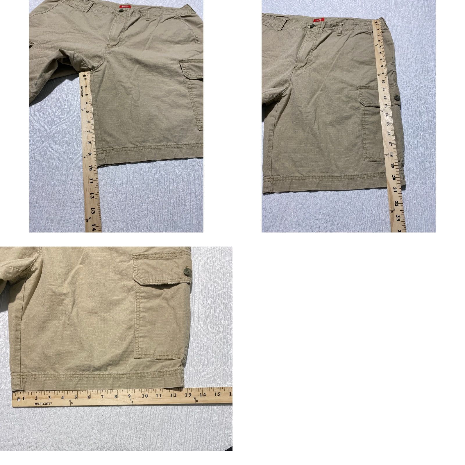 Izod IZOD Cargo Shorts Mens Khaki Tan Cotton Ripstop 38 Casual Outdoor Utility) Size US 38 / EU 54 - 8 Thumbnail