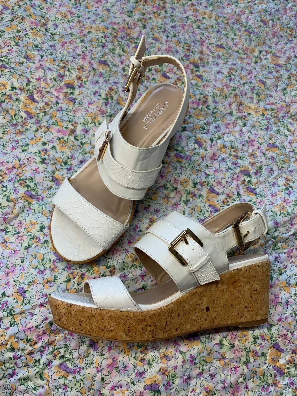 Kurt Geiger Kurt Geiger Carvela white leather women's platform sandals Size US 8.5 / IT 38.5 - 1 Thumbnail