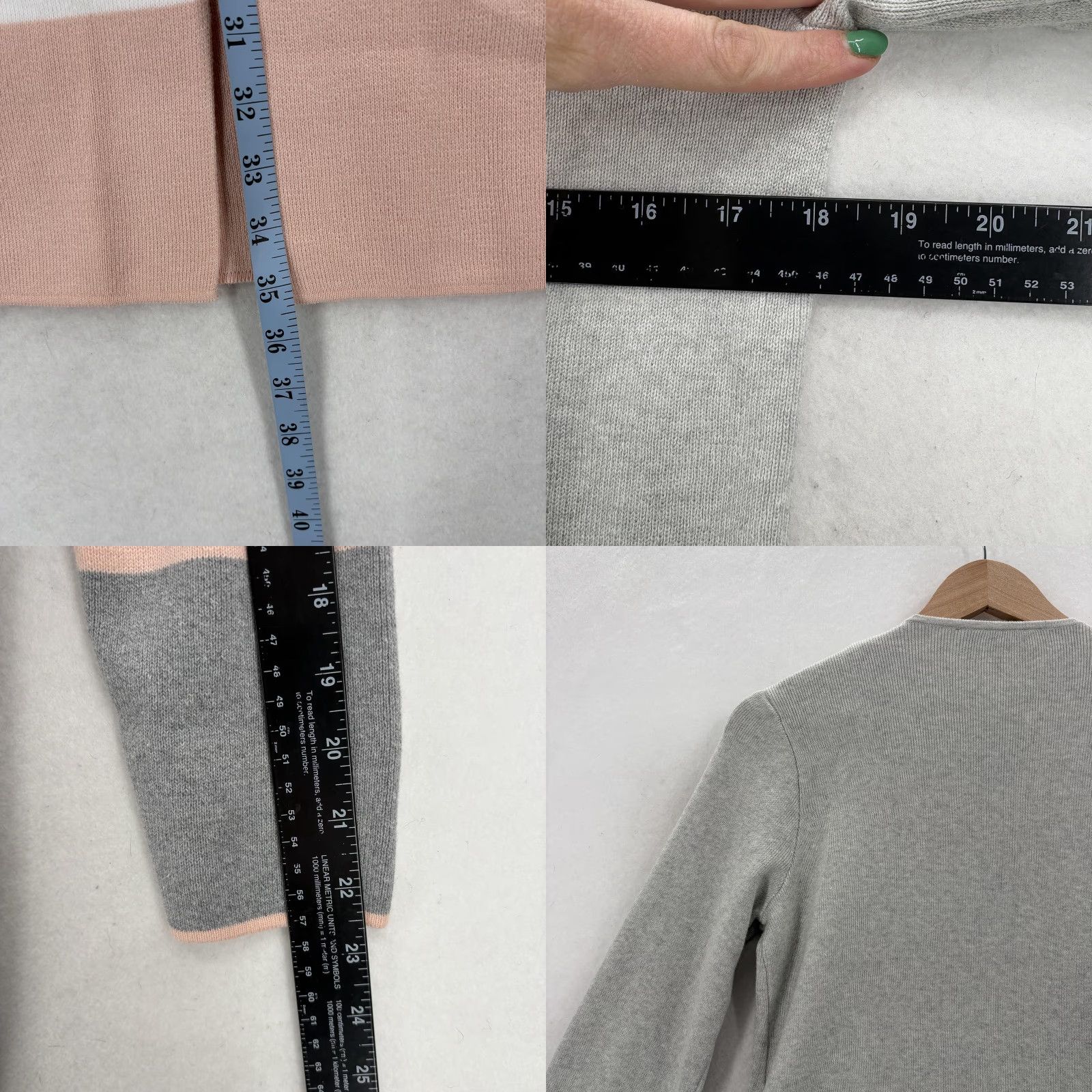 Apt. 9 Apt. 9 Cardigan Sweater Womens XS Gray Pink Colorblock Stripe Open Front NWT Size XS / US 0-2 / IT 36-38 - 8 Thumbnail
