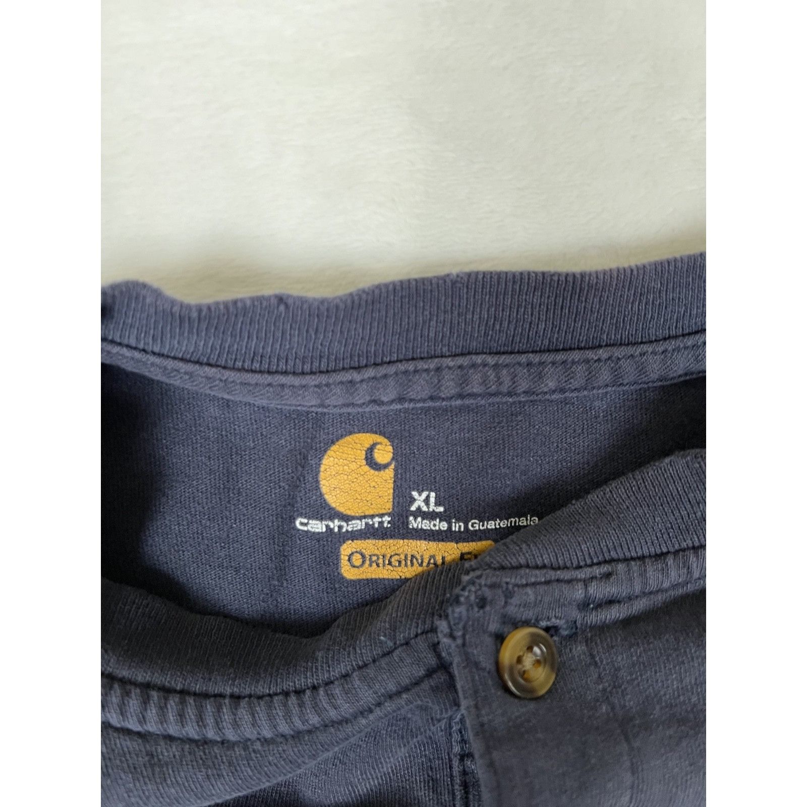 Carhartt Carhartt Men's Long Sleeve Henley Size XL Blue Sun Faded Gru Size US XL / EU 56 / 4 - 9 Thumbnail