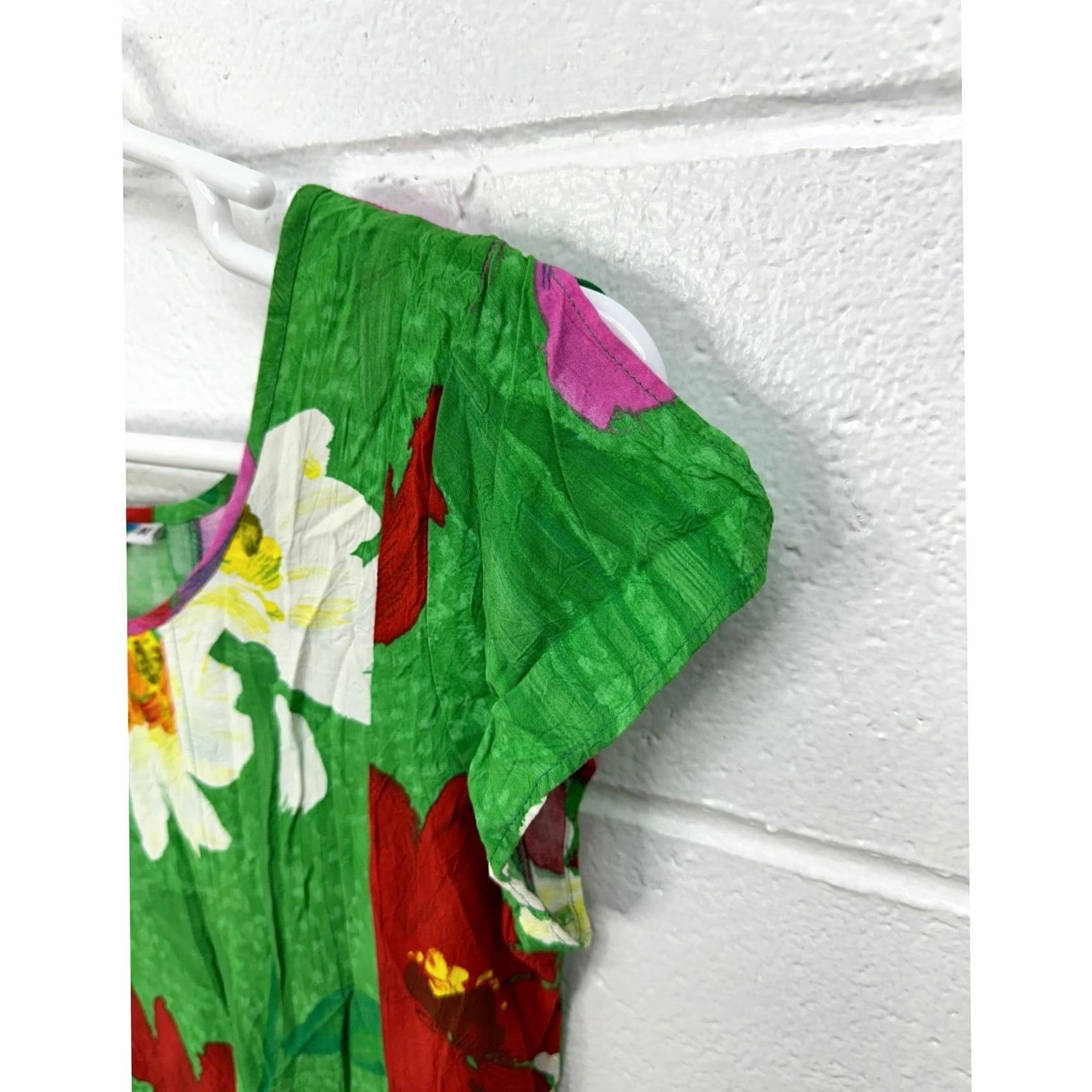 Jams World Jams World Dress Women's Medium Green Red Floral Hawaiian Tropical Size M / US 6-8 / IT 42-44 - 4 Thumbnail