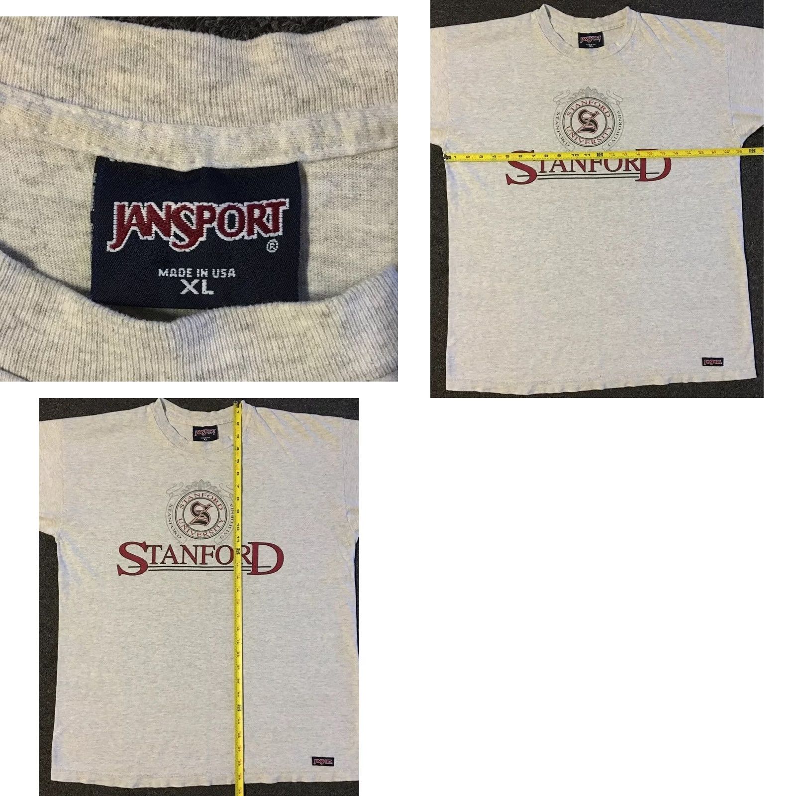 Vintage VINTAGE Stanford University Spellout Shirt XL Gray Mens T-Shirt 90s Grunge College University USA 80s 90s Size US XL / EU 56 / 4 - 9 Thumbnail
