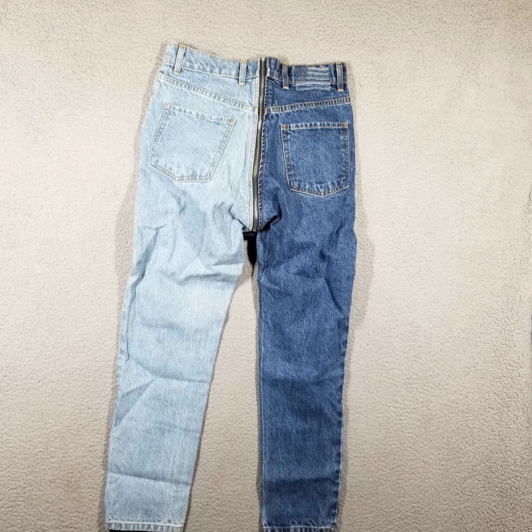 Vintage Revice High Rise Slim Straight Jeans Size 28 Two Tone Blue Womens 90s Bohemian Size 28" / US 6 / IT 42 - 2 Thumbnail
