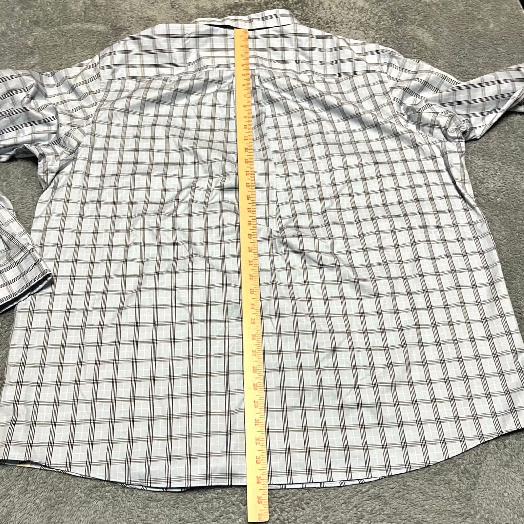 Duluth Trading Company Duluth Shirt Mens 3XL Tall Plaid Wrinkle Fighter Blue Long Sleeve Button Size US XXL / EU 58 / 5 - 5 Thumbnail