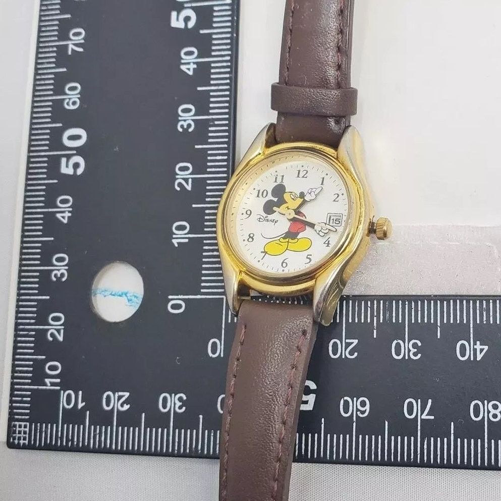 Disney Disney Mickey Mouse Gold Toned Watch Ladies Brown Leather Size ONE SIZE - 9 Thumbnail