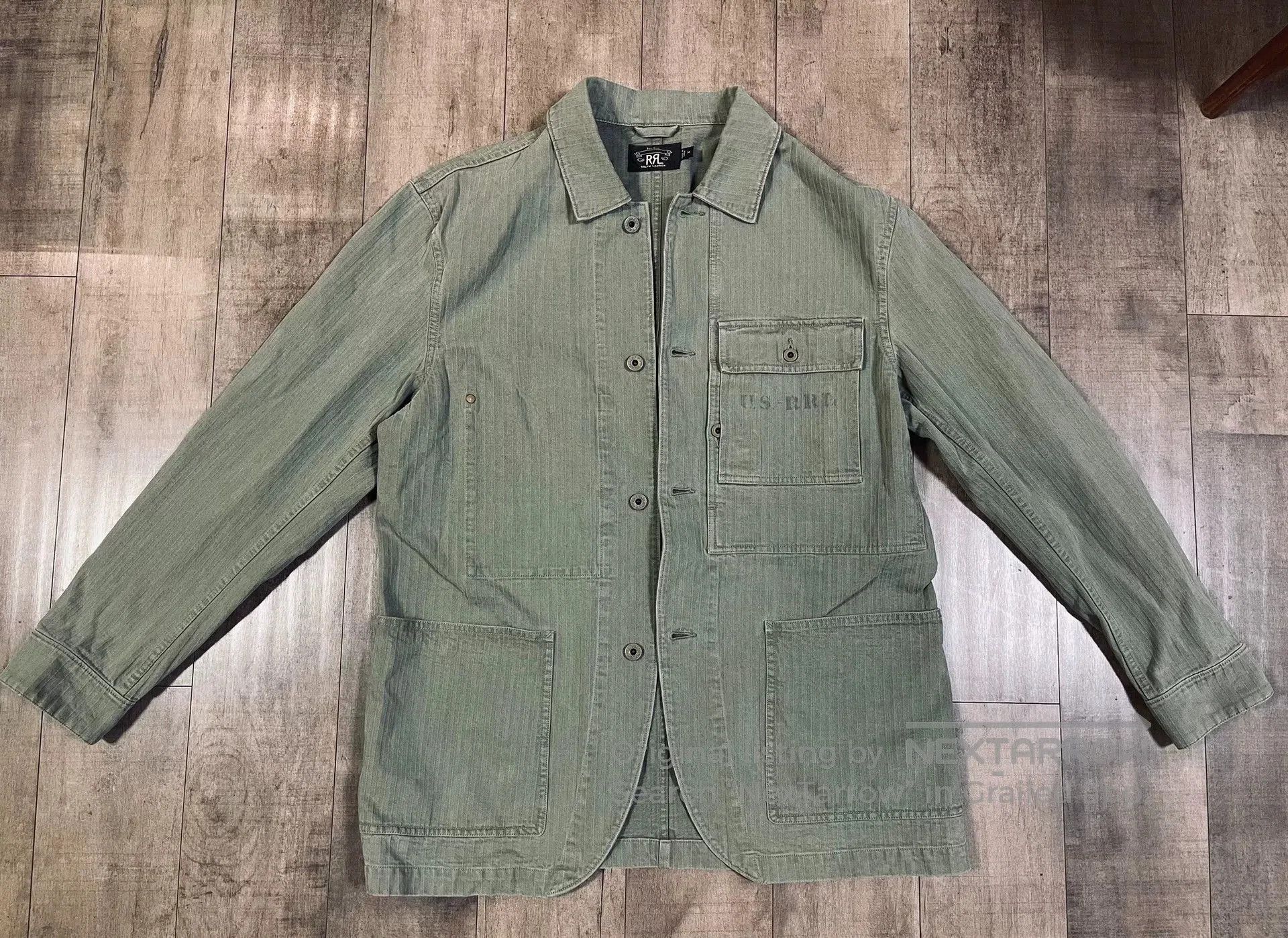RRL Ralph Lauren RRL Military Green Herringbone Work Jacket. Size US XXL / EU 58 / 5 - 2 Thumbnail
