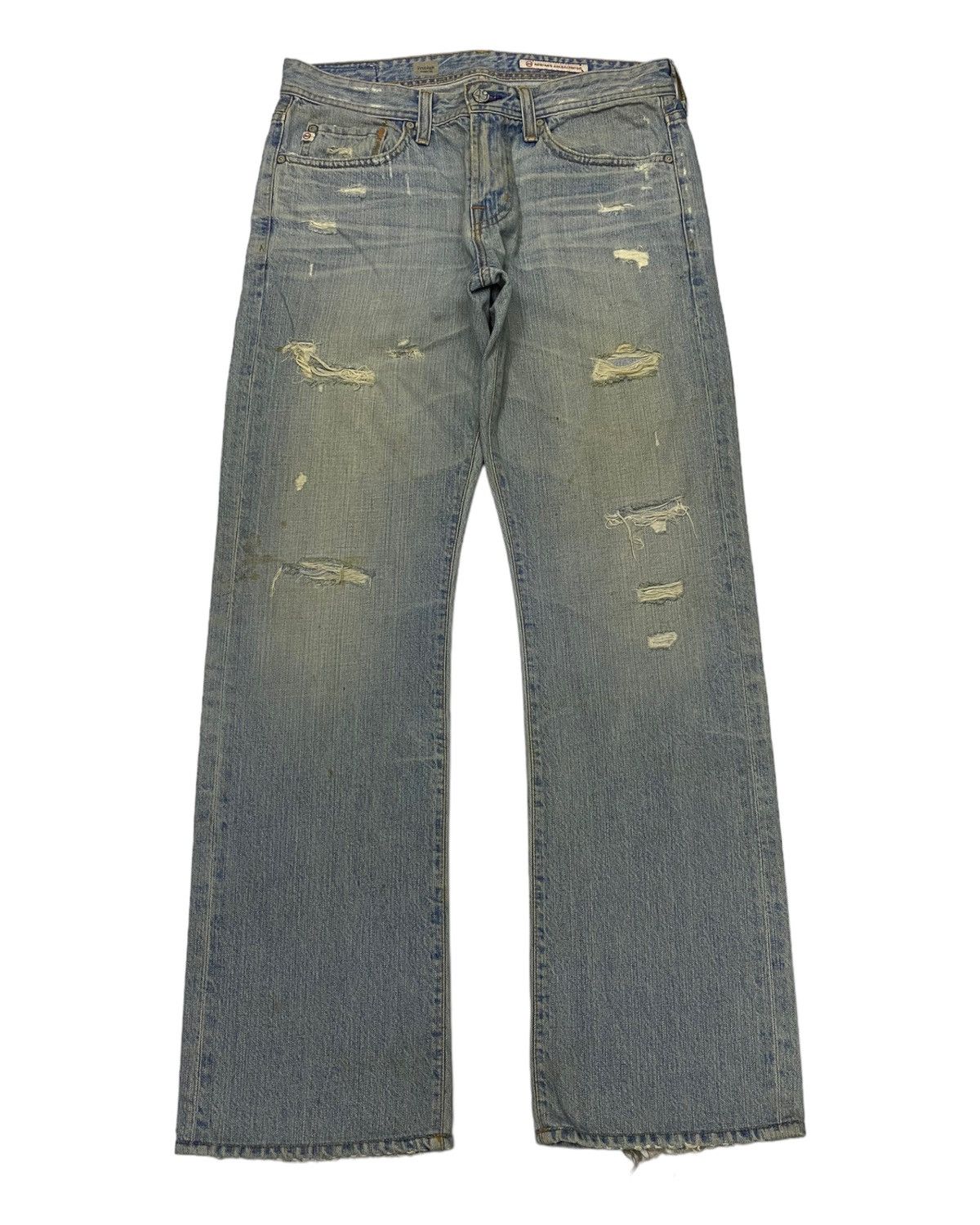 A&G Rock 🔥AG ADRIANO GOLDSCHMIED ☮️ LOGO DISTRESSED DENIM JEANS Size US 31 - 3 Thumbnail