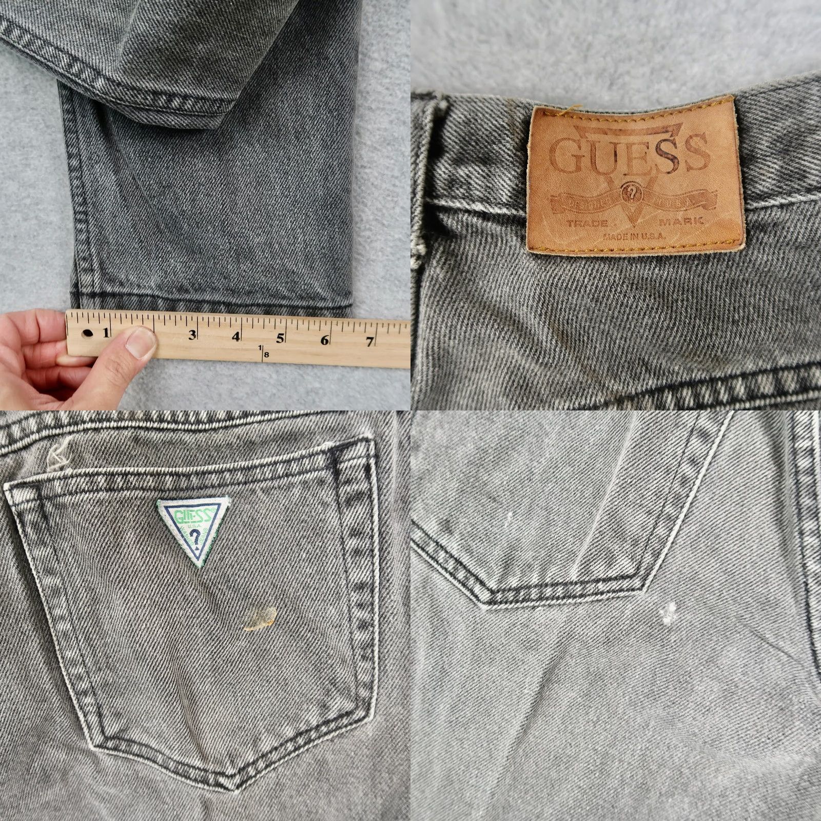 Guess VINTAGE Guess Jeans Gray Tapered High Waisted 28x32 USA 90s Georges Marciano Size 28" / US 6 / IT 42 - 10 Thumbnail