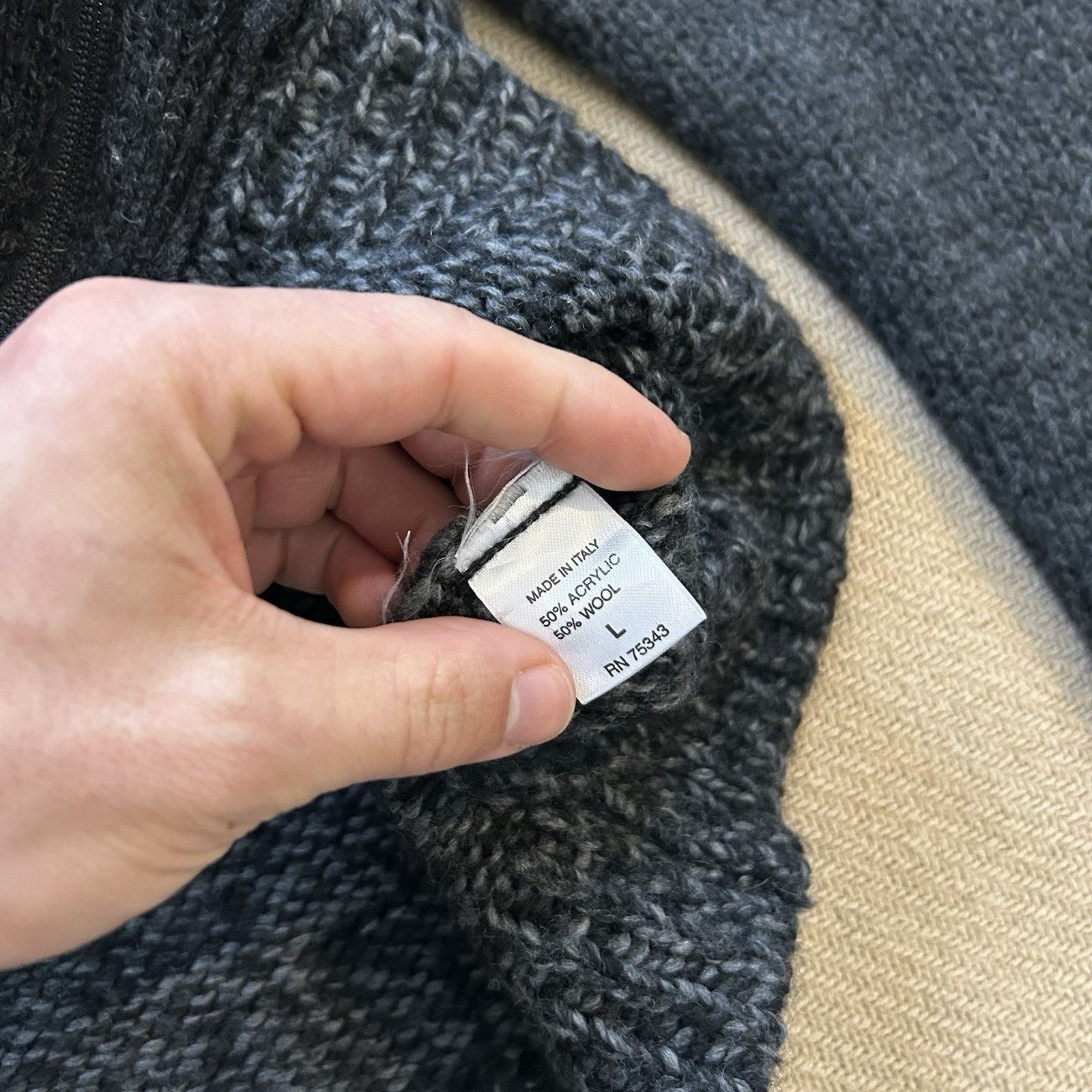 Daniele Fiesoli Heavy Knit Wool Fisherman Full Zip Sweater Made In Italy Size US L / EU 52-54 / 3 - 4 Thumbnail