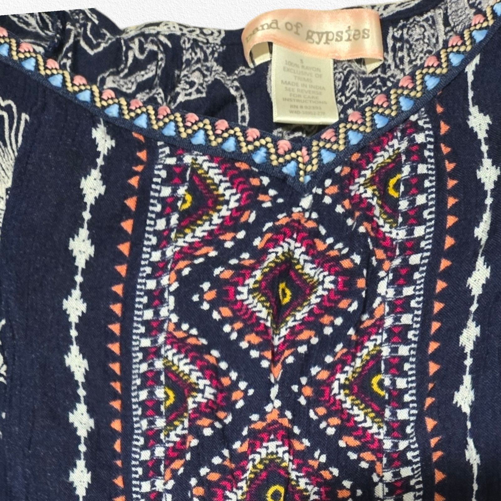 Other Navy Southwestern Boho Mini Dress Size Small Size S / US 4 / IT 40 - 7 Thumbnail
