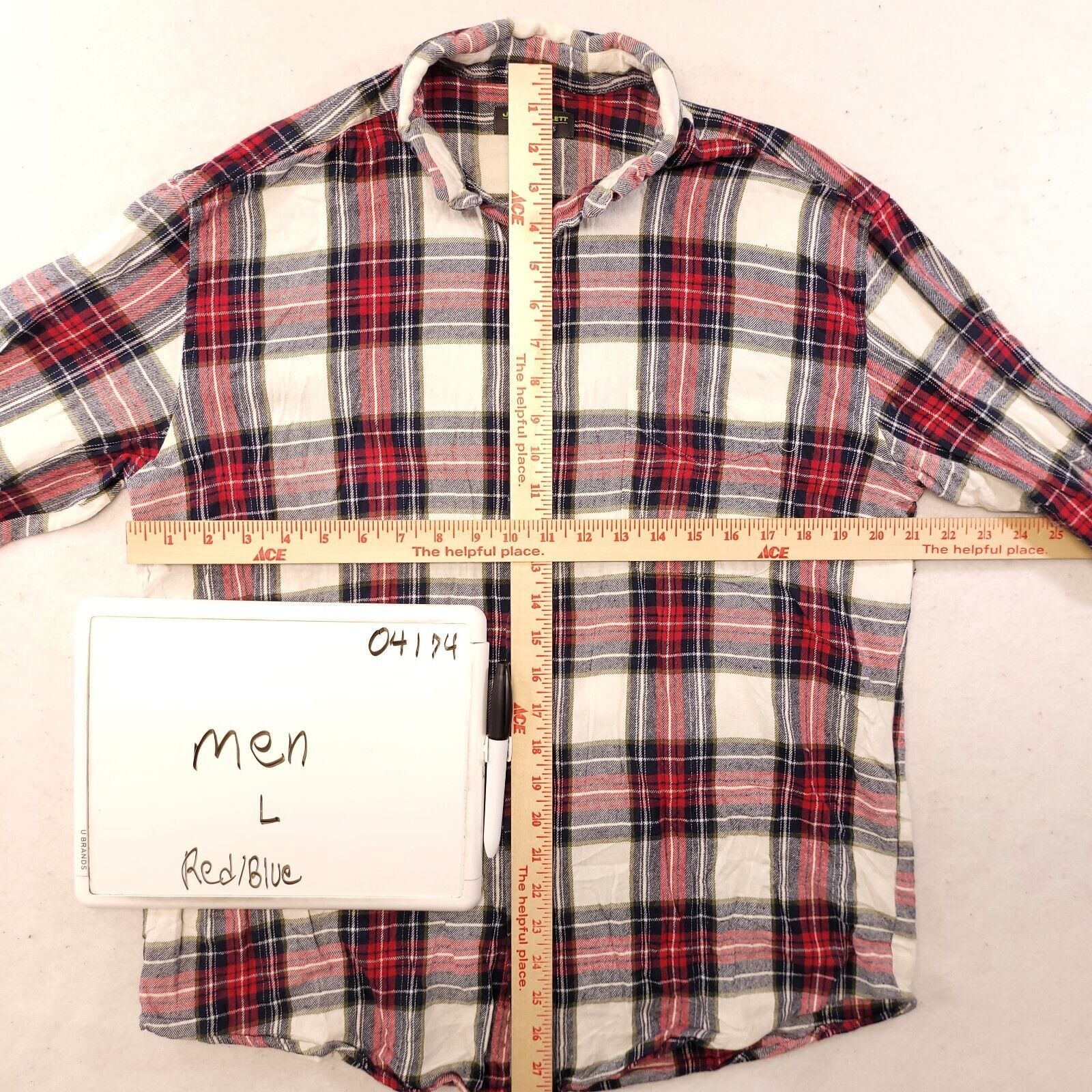 John Bartlett John Bartlett Tartan Flannel Shirt Mens Size Large L Red Size US L / EU 52-54 / 3 - 6 Thumbnail