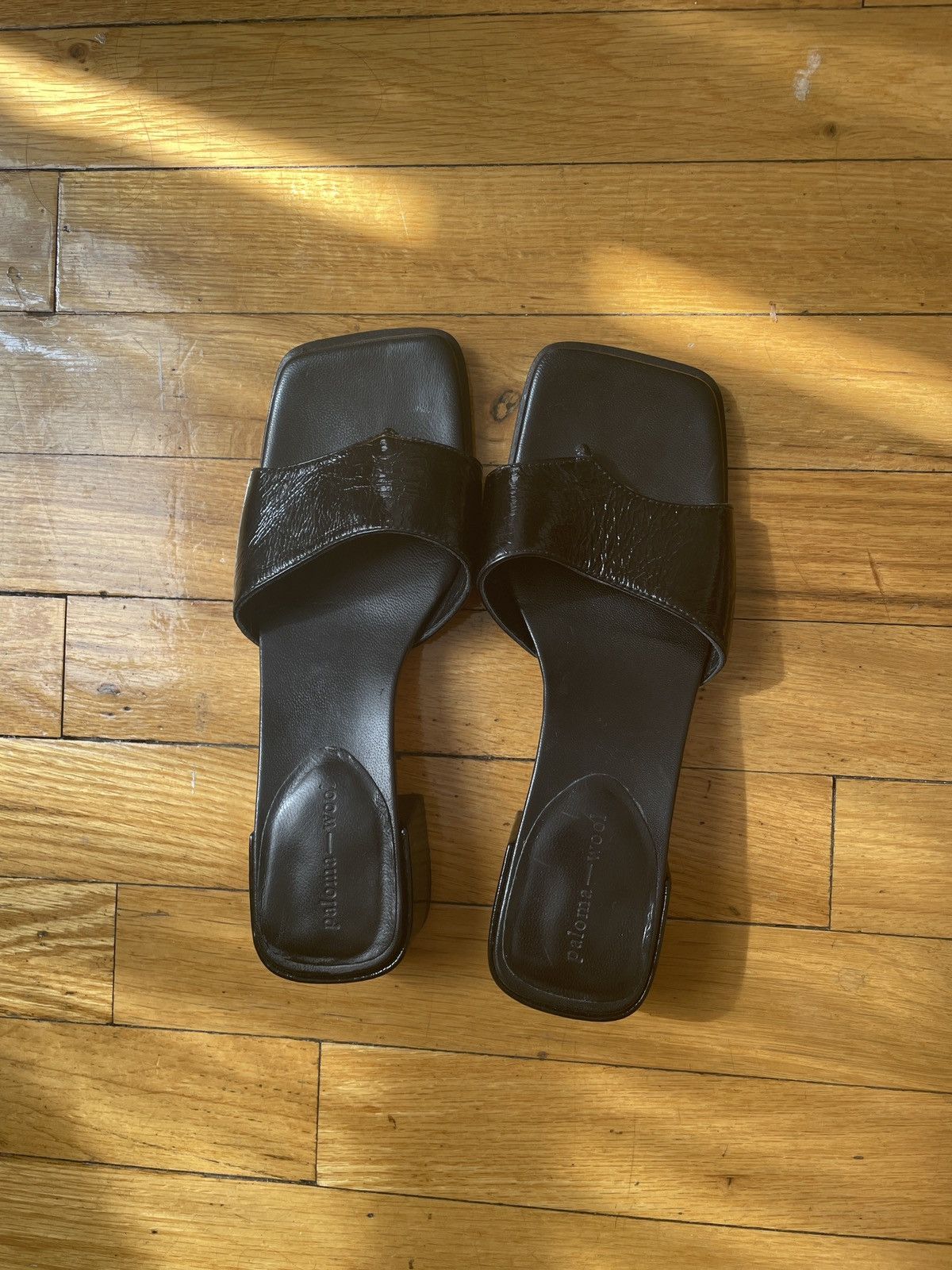 image of Paloma Wool Black Square Toed Summer Sandal, Women's (Size 6)