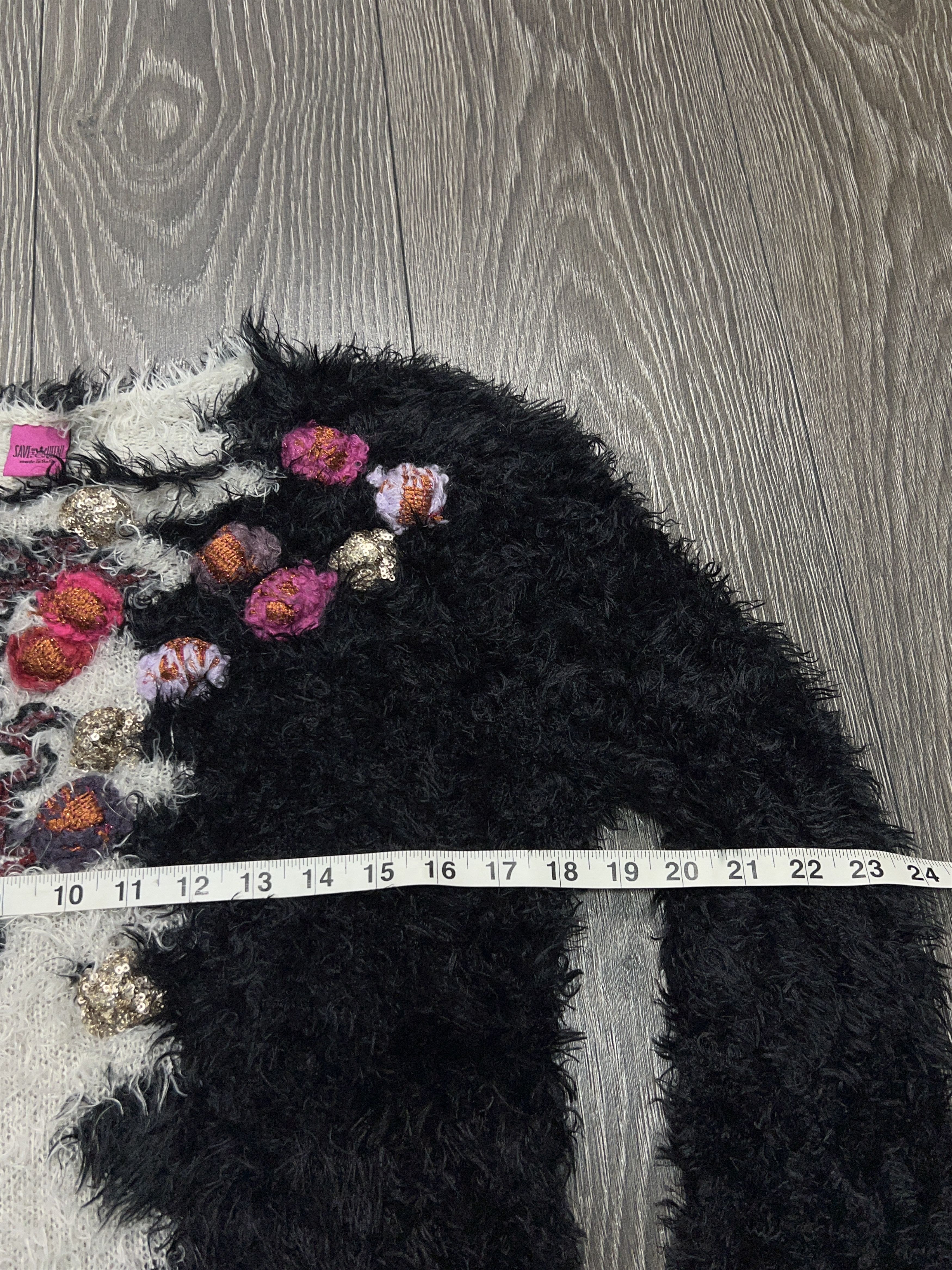 Designer Womens Save the Queen Black Sweater Pullover Fuzzy Floral M Size M / US 6-8 / IT 42-44 - 5 Thumbnail
