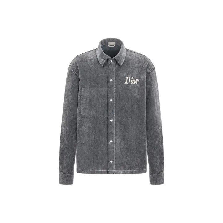 Dior Dior SS22 Logo Embroidered Denim Shirt Jacket 0079 Size US L / EU 52-54 / 3 - 1 Thumbnail