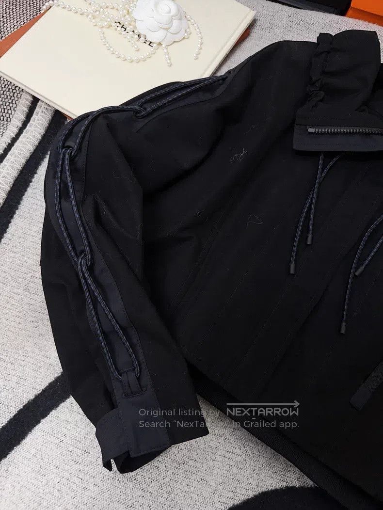 Hermes Hermes Black Short Zip Hooded Jacket with Drawstring Size XXS / US 00 / IT 34 - 5 Thumbnail