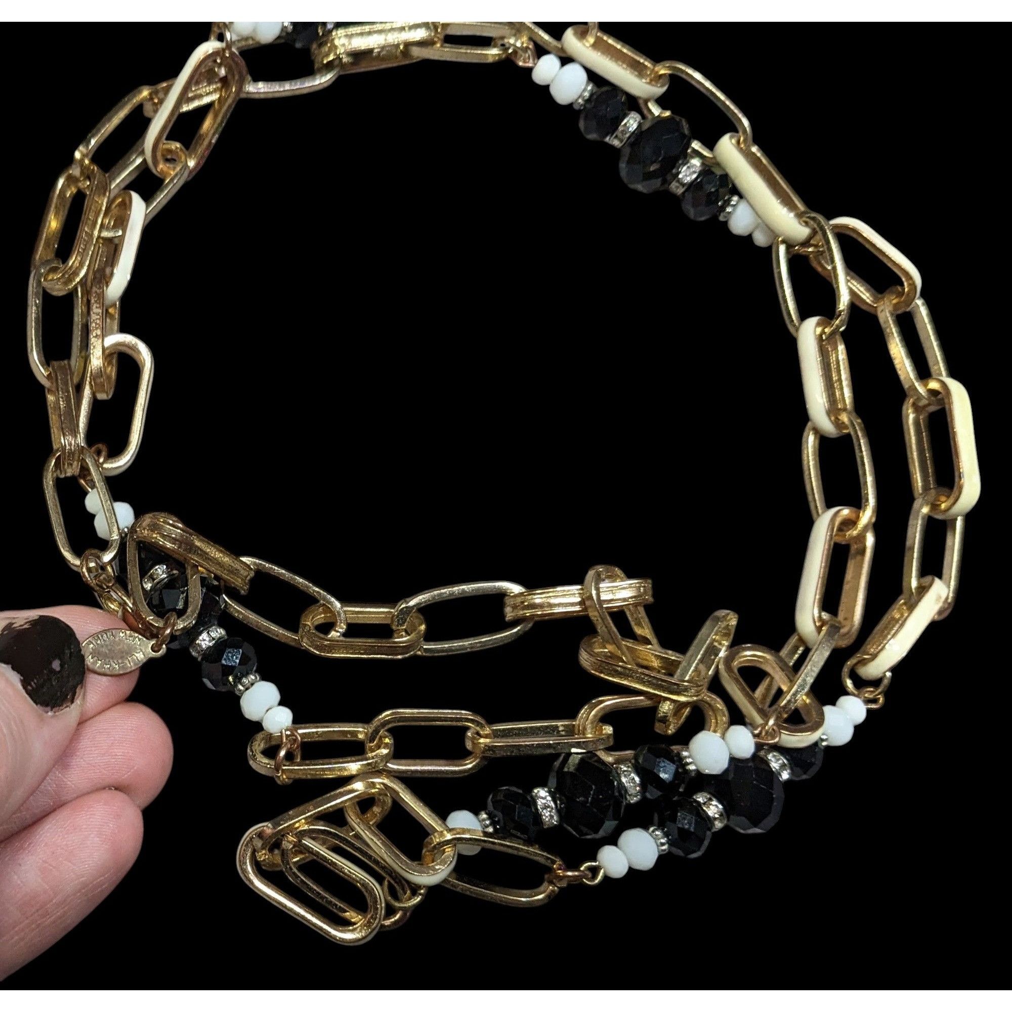 Other Vintage Ali-Khan New York Gold Tone Chain Necklace With Bead Size ONE SIZE - 5 Thumbnail