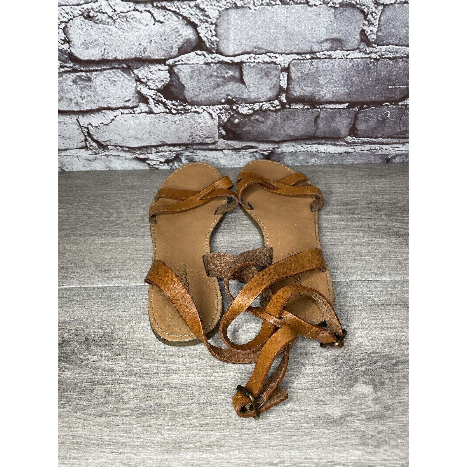 Madewell Madewell Brown Leather Casual Ankle Strap Flat Sandals Women Size US 7.5 / IT 37.5 - 21 Thumbnail