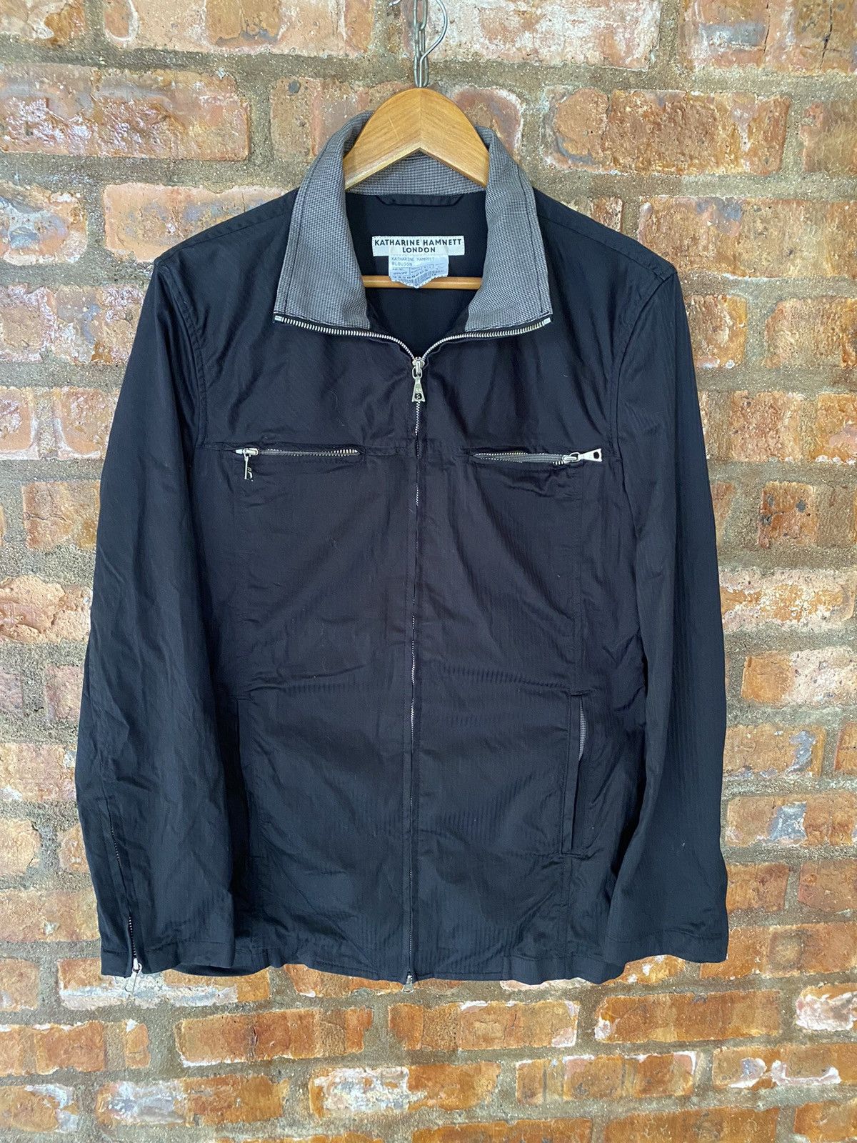 Katharine Hamnett London 2000s Hamnett Black Zipper parka jacket Size US M / EU 48-50 / 2 - 2 Thumbnail