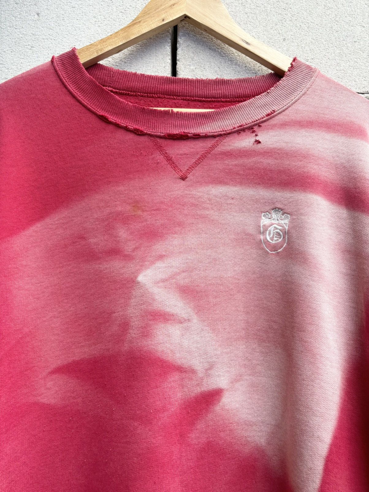 Vintage Distressed Thrashed Red Faded Sweatshirt ERD Boxy Size US XL / EU 56 / 4 - 5 Thumbnail