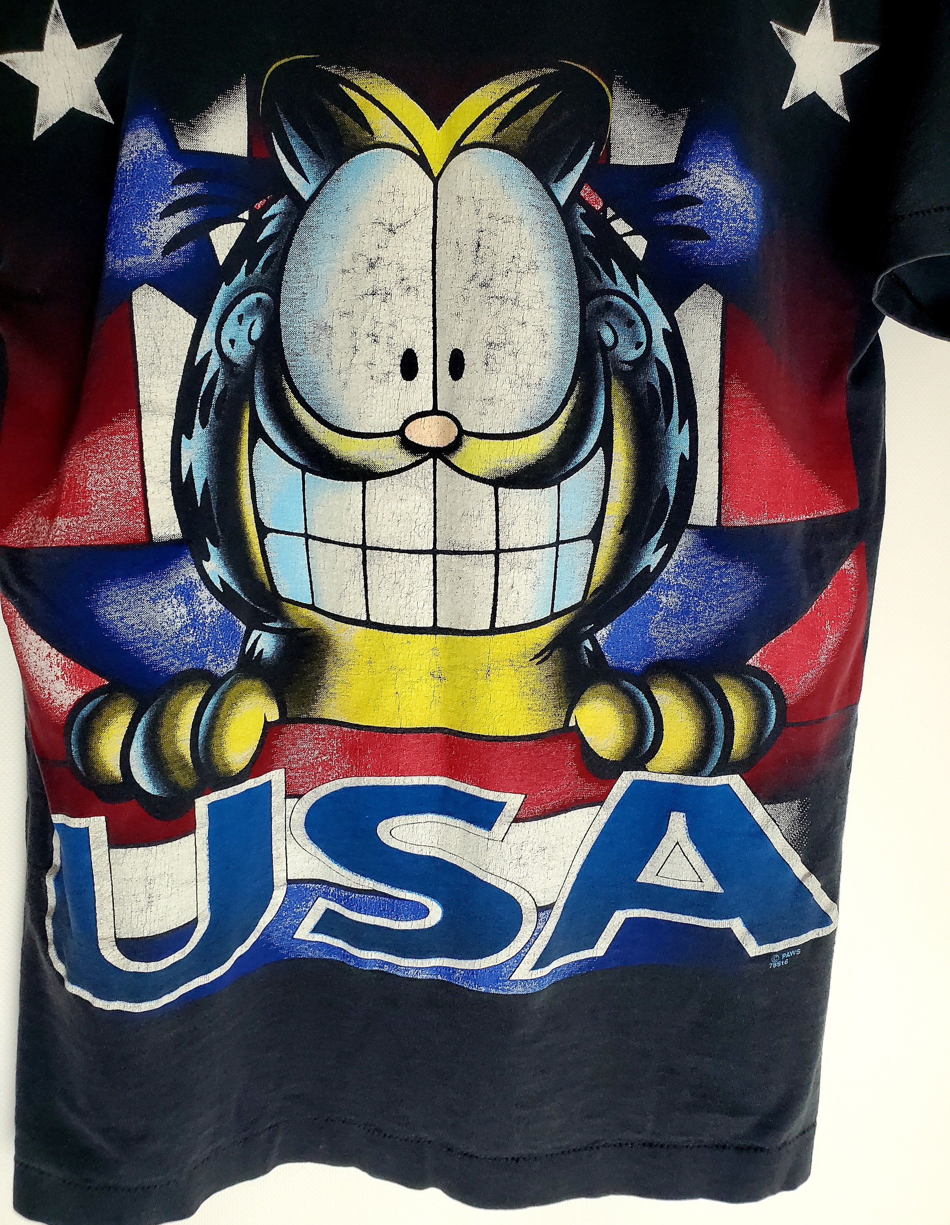 Vintage Vtg Garfield Double Sided Uncle Sam AOP 90s President Small Size US S / EU 44-46 / 1 - 3 Thumbnail