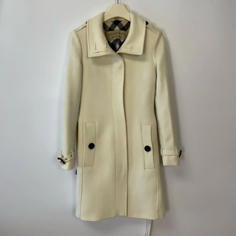 Burberry Burberry Women's Cream Wool Coat Size ONE SIZE - 1 Thumbnail