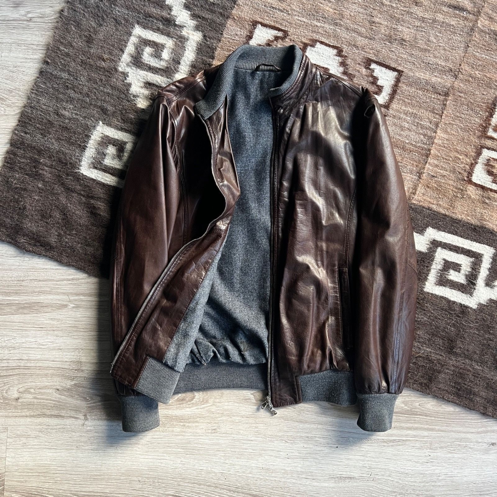 Leather Barba Napoli Leather Bomber Jacket Handmade 9771AC Size US M / EU 48-50 / 2 - 3 Thumbnail