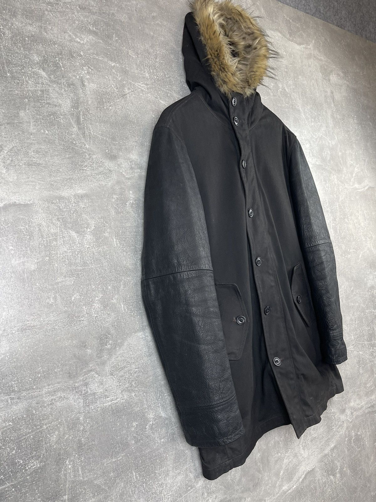 John Varvatos Archive John Varvatos USA Leather/Wax Cotton Parka Jacket Size US M / EU 48-50 / 2 - 5 Thumbnail