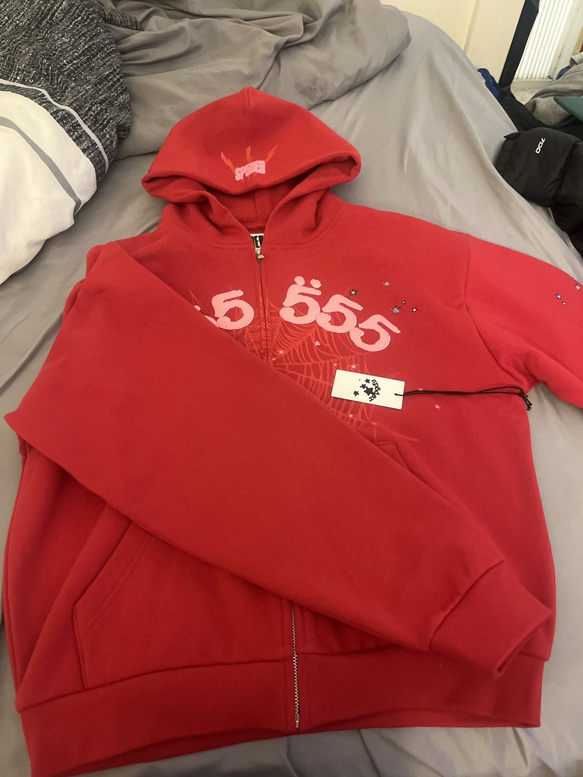 Sp5der Angel number zip hoodie red Size US M / EU 48-50 / 2 - 3 Thumbnail