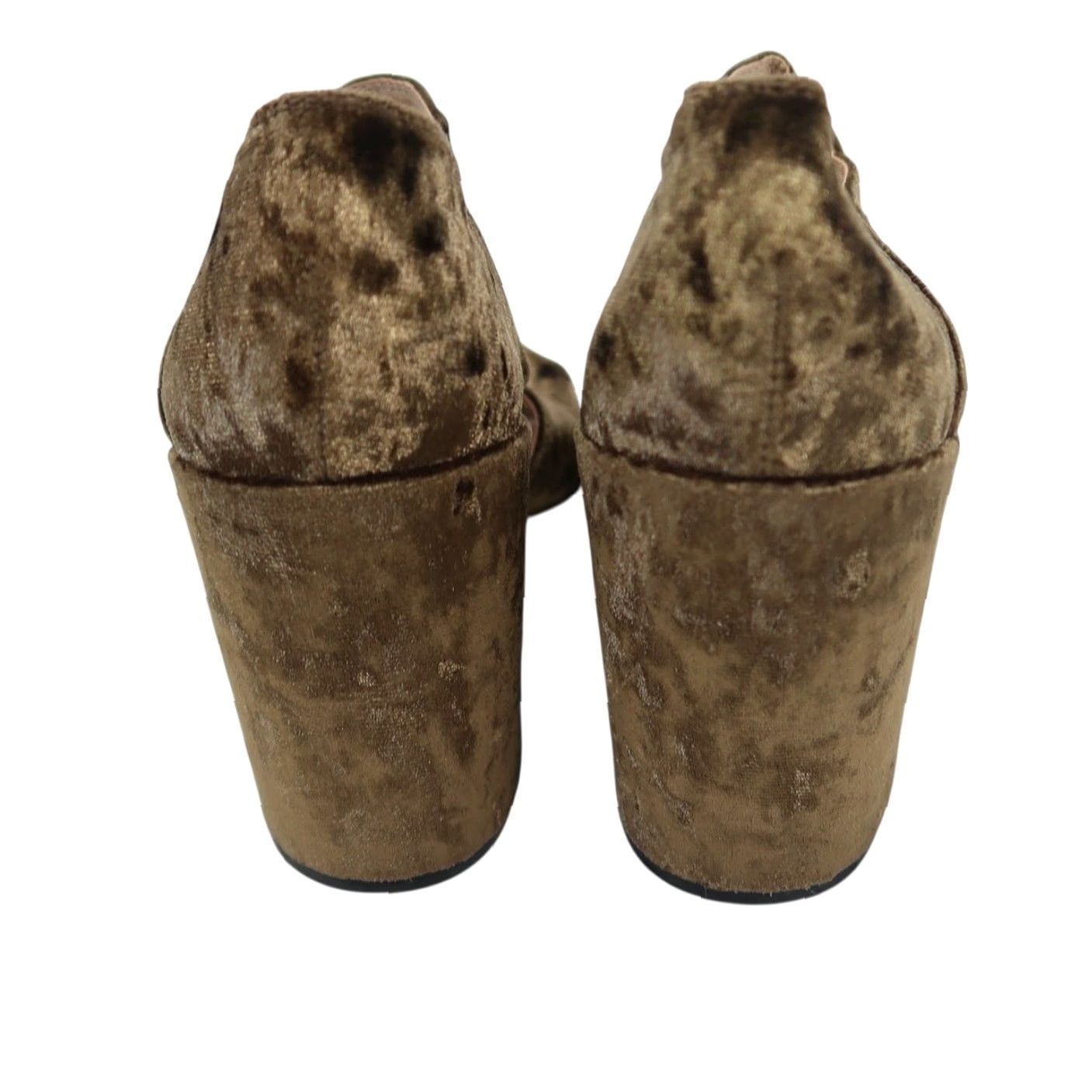 Vintage Cabi Olive Green Crushed Velvet Peep-Toe Chunky Block Heels 7 Women High Party/Cocktail Fall Spring Size US 7 / IT 37 - 5 Thumbnail