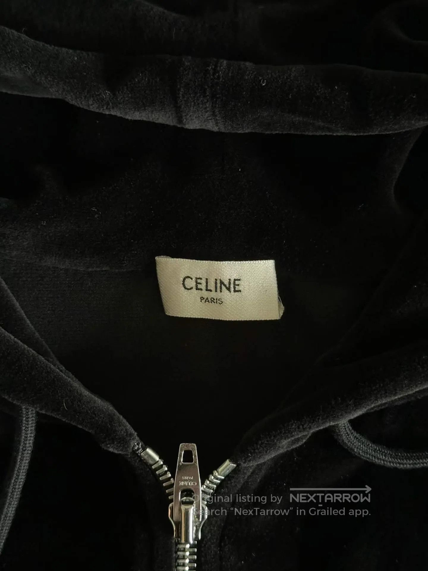 Celine CELINE Black Velvet Hooded Jacket| Size US XL / EU 56 / 4 - 3 Thumbnail