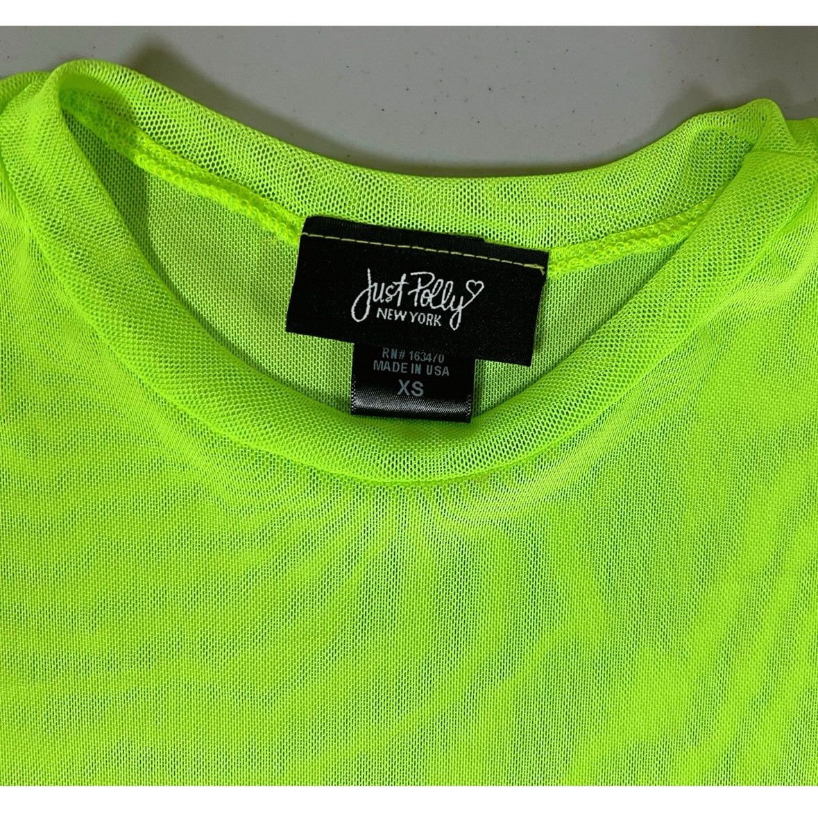 PRINCESS POLLY Just Polly Lime Green Neon Mesh Tee T-Shirt Crop Top XS 💚 Size XS / US 0-2 / IT 36-38 - 6 Thumbnail