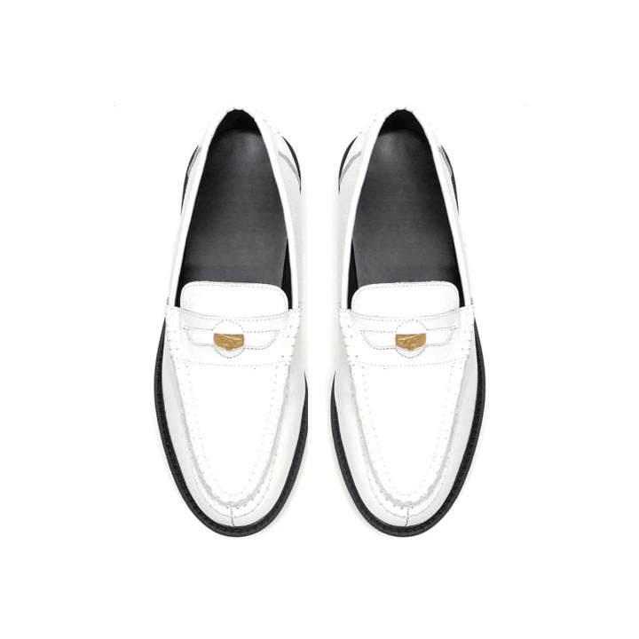 Simple Shoes Mens Combi Croco Loafer White Size US 10 / EU 43 - 4 Thumbnail