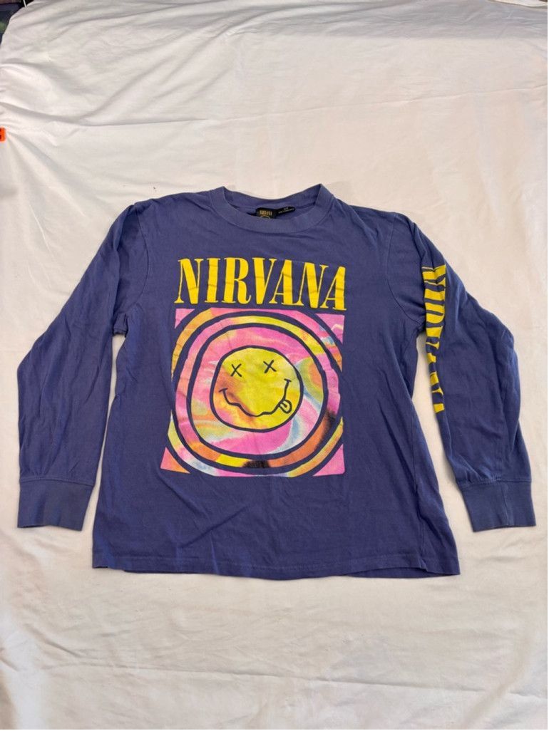 Nirvana Men's Nirvana Long Sleeve T-shirt Size L Purple Size L / US 10 / IT 46 - 1 Thumbnail