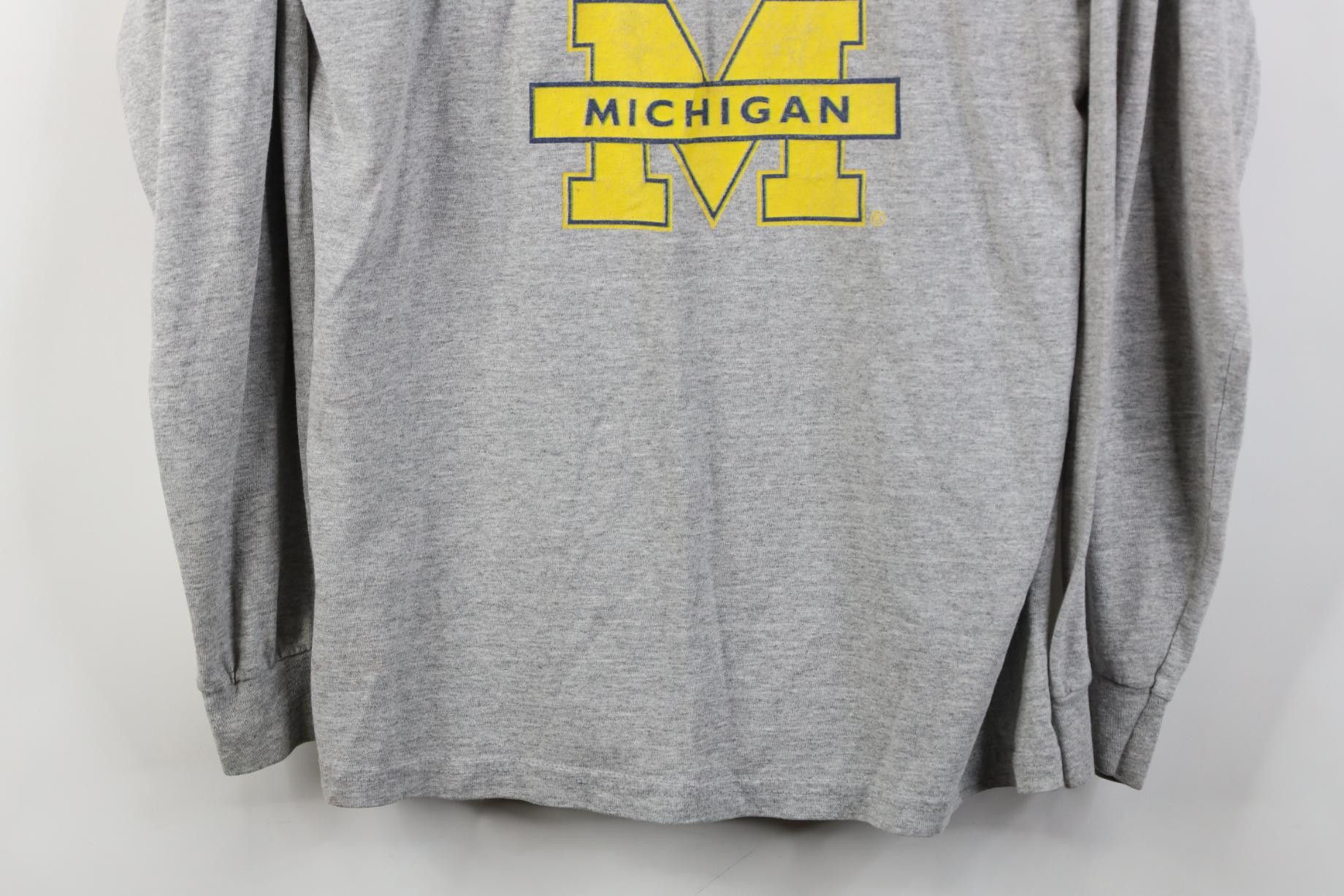 Vintage Vintage 90s University of Michigan Long Sleeve T-Shirt Size US S / EU 44-46 / 1 - 3 Thumbnail
