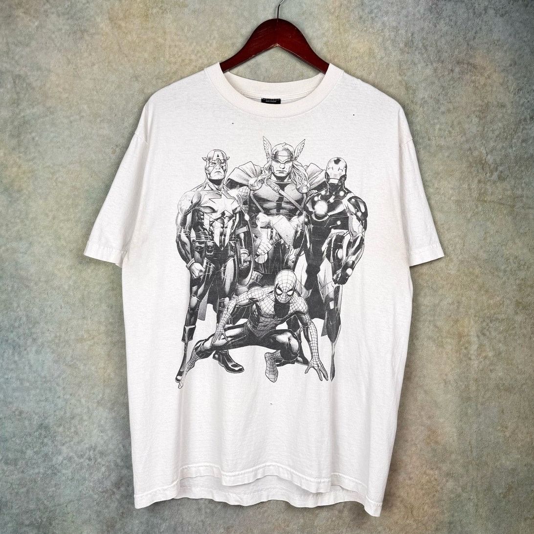 Marvel Comics × Vintage VTG Y2K Marvel Mad Engine Graphic T Shirt Sz L Black White Size US L / EU 52-54 / 3 - 1 Thumbnail