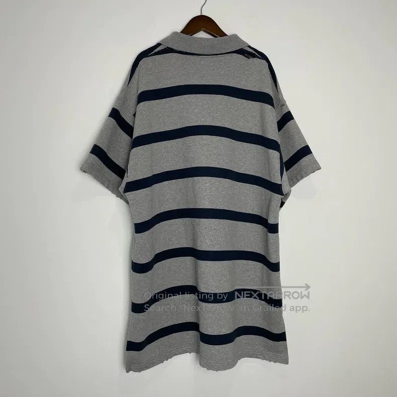 Balenciaga Balenciaga Gray and blue striped polo short-sleeved shirt Size US M / EU 48-50 / 2 - 2 Thumbnail