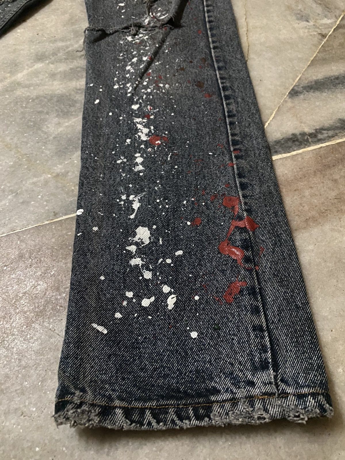 Levi's Vintage 80s Levis Distressed Paint Splatter Pattern Jeans Size US 30 / EU 46 - 8 Thumbnail