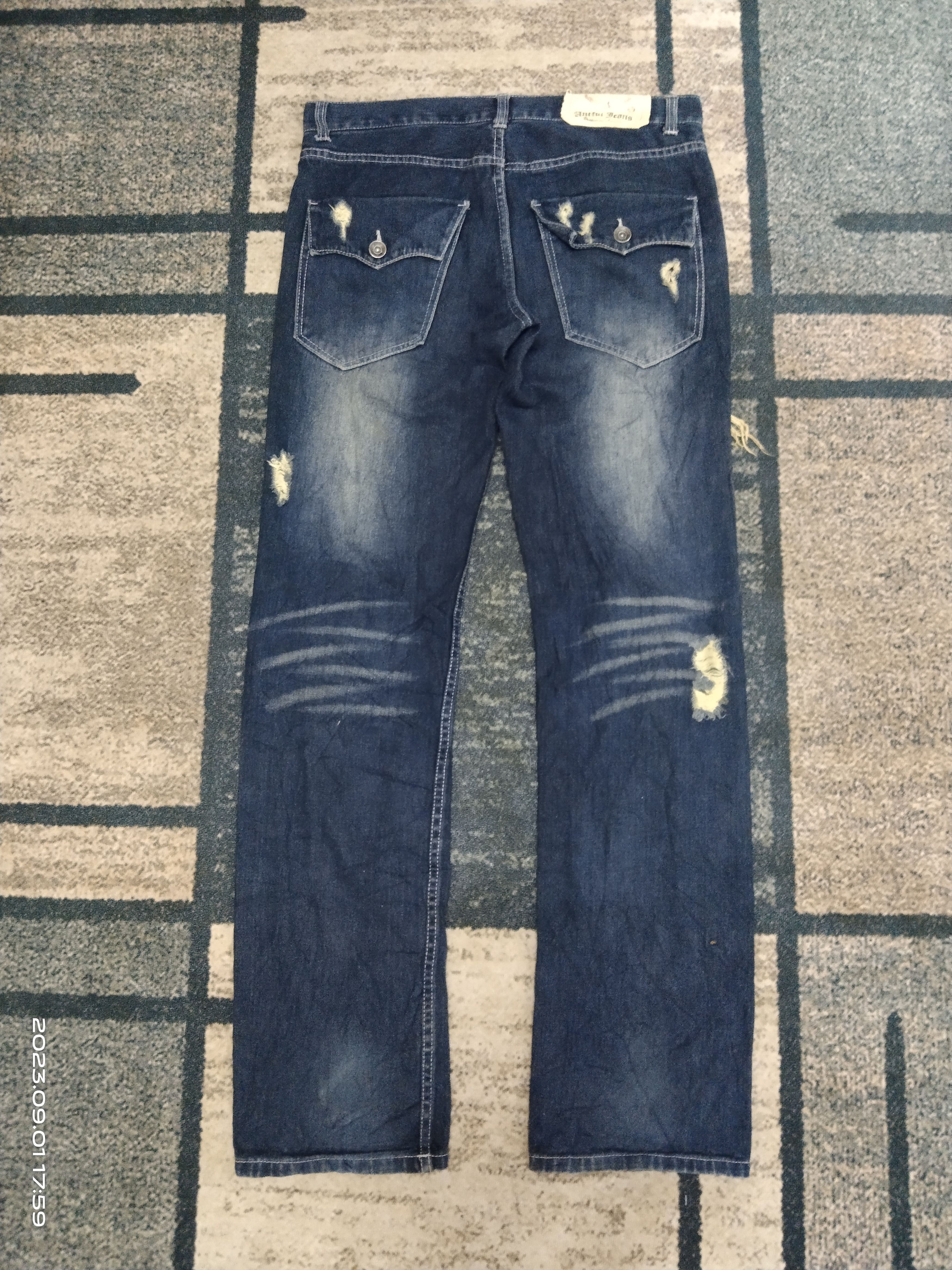 Japanese Brand SiCK RIPED ANTFUL DENIM PANTS Size US 33 - 3 Thumbnail