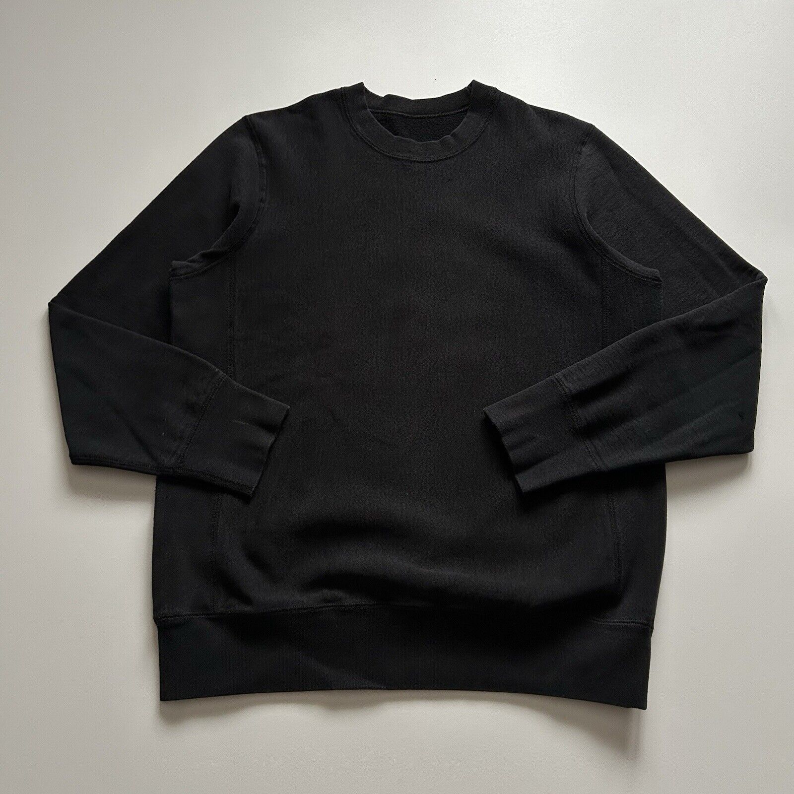 Vintage Black Heavyweight Reverse Weave Crewneck Medium Rare