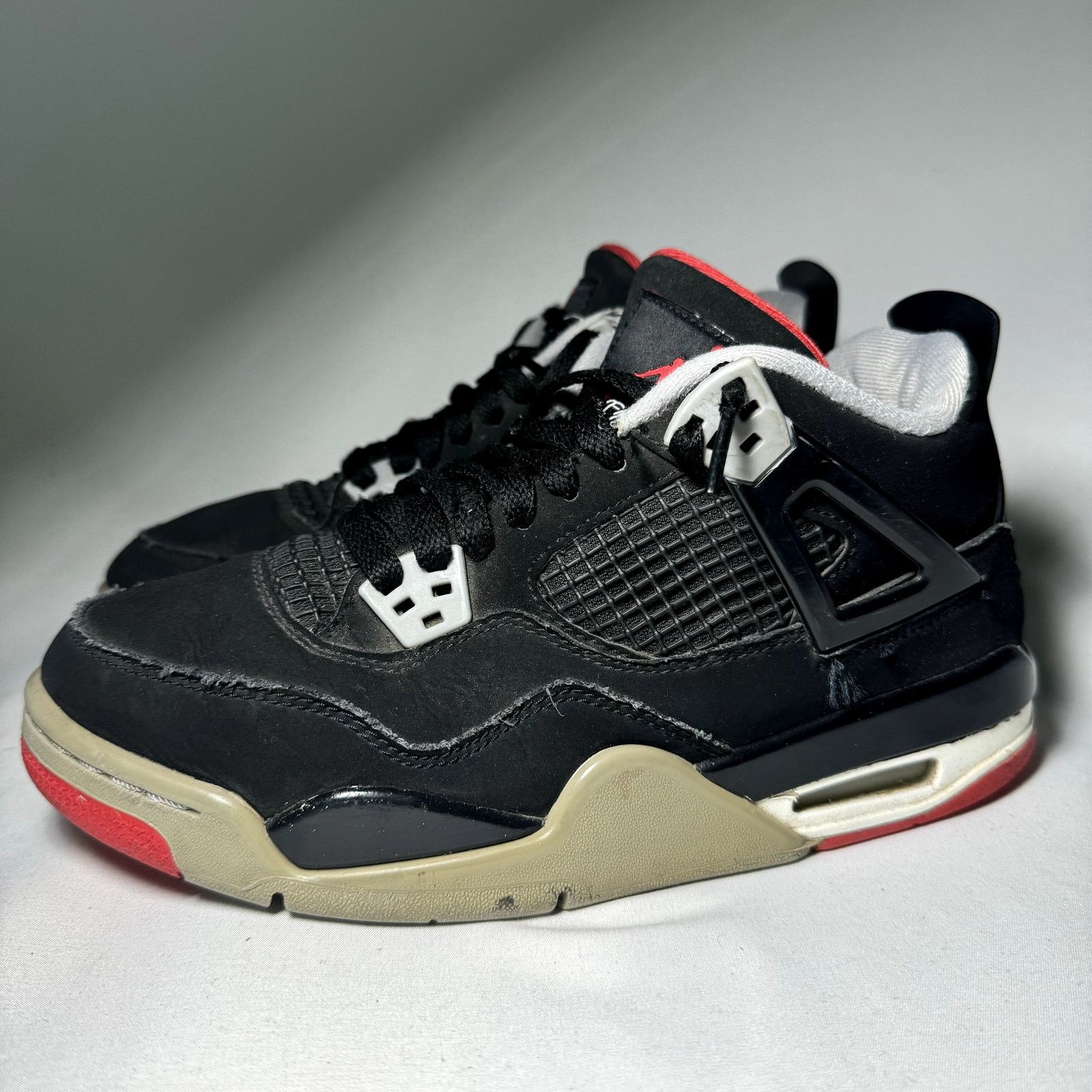 Jordan Brand × Nike Size 6.5 Nike Air Jordan 4 Retro OG GS Bred 2019 Men's Shoes Size US 6.5 / EU 39-40 - 7 Thumbnail