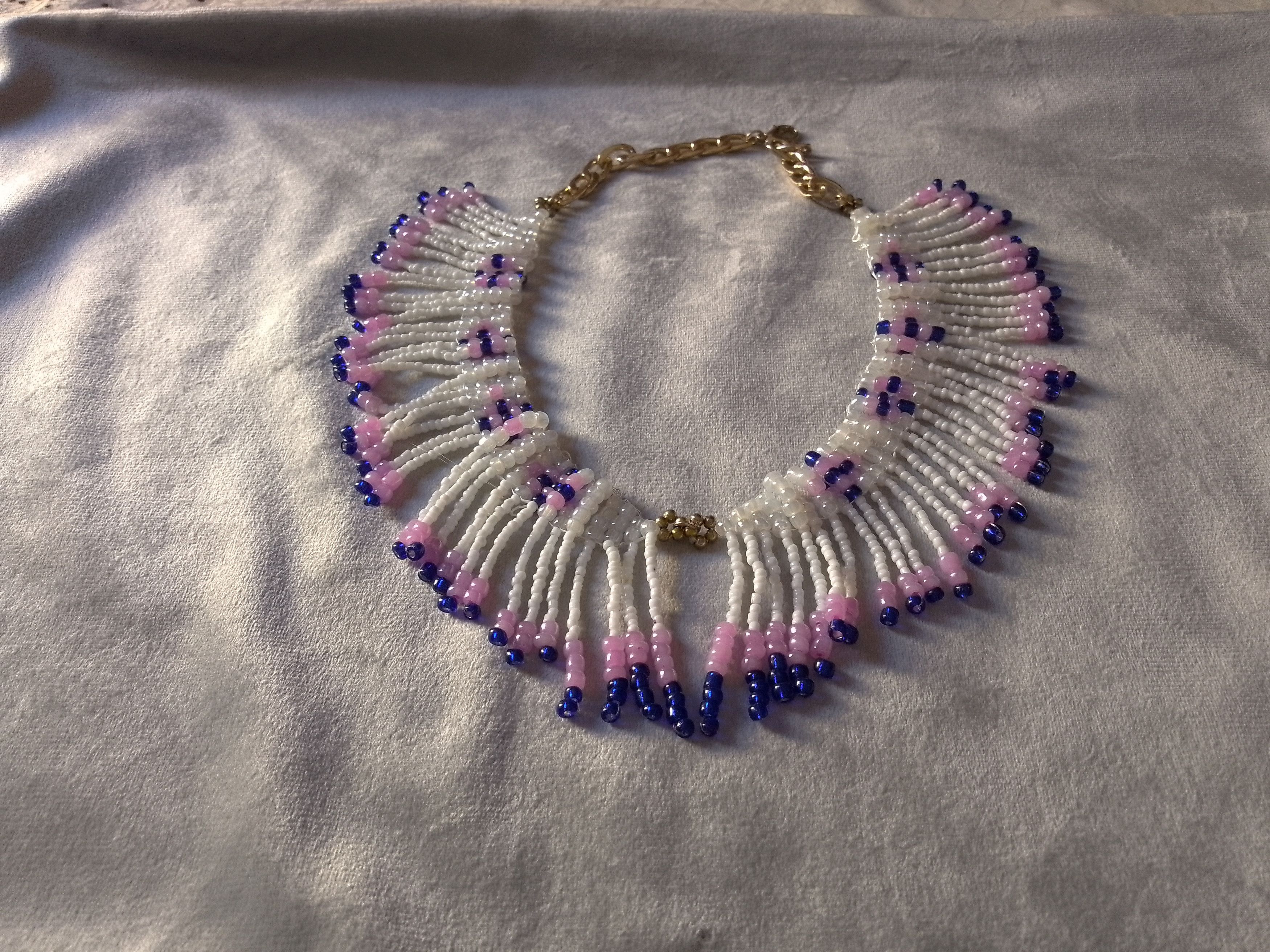 Handmade NECKLACE ETHNIC NATIVE AMERICANS WHITE BANGS Size ONE SIZE - 6 Thumbnail